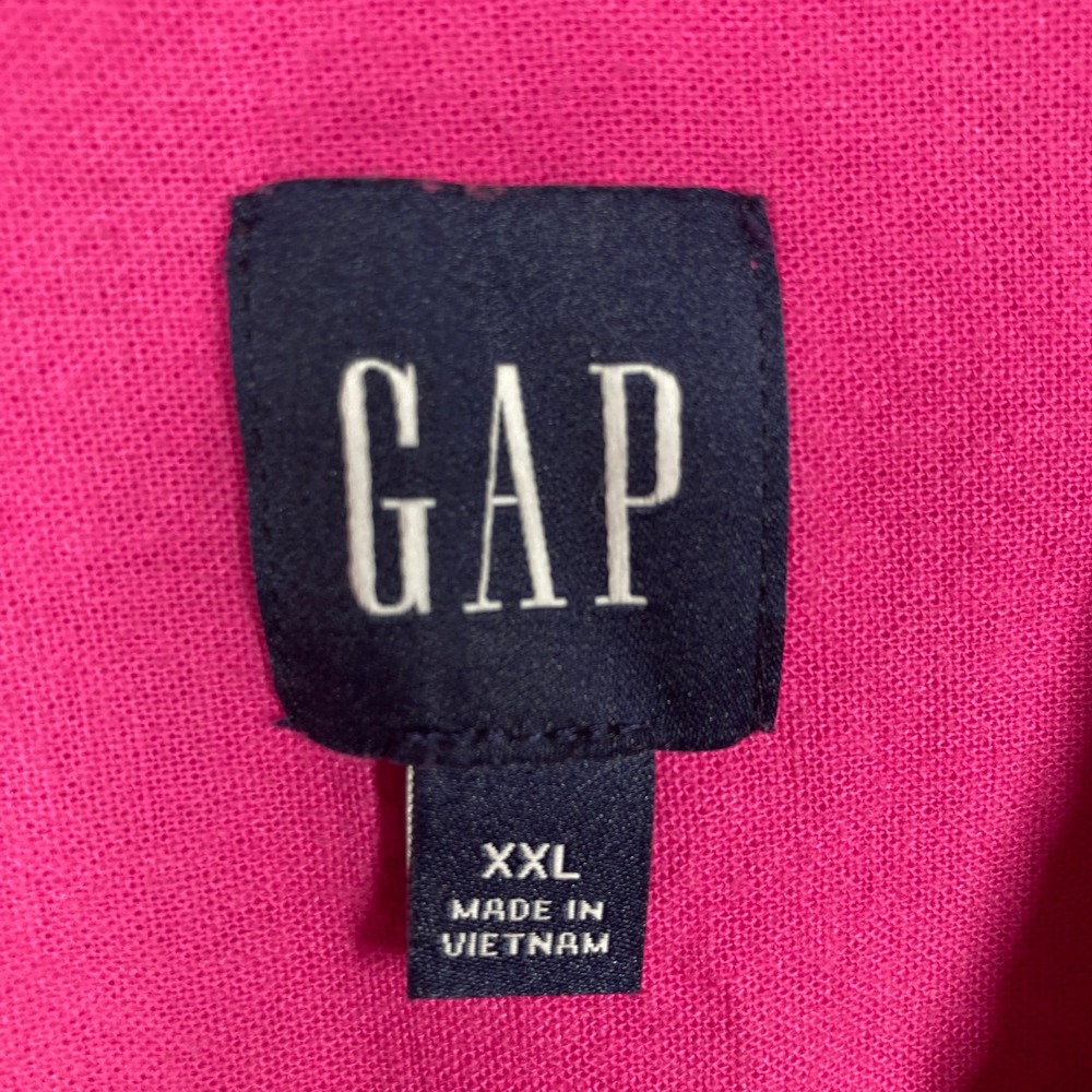 GAP Women's Pink Linen Blend Button Down Shirt XXL Long Sleeve Collared Pocket - Picture 6 of 10